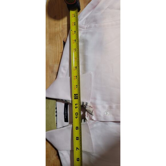 Burberry London England Long Sleeve Shirt ButtonUp Mens Large Pink Plaid Accents - Picture 6 of 7